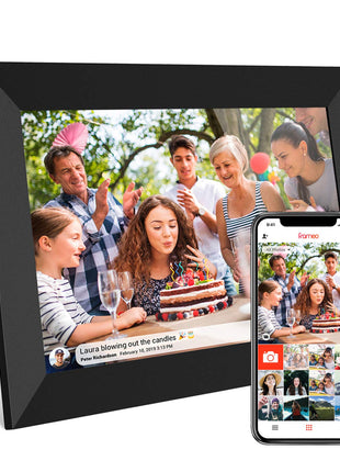 32GB FRAMEO 10.1 Inch Smart WiFi Digital Photo Frame 1280x800 IPS LCD Touch Screen, Auto-Rotate Portrait and Landscape, Built in 32GB Memory, Share Moments Instantly via Frameo App from Anywhere