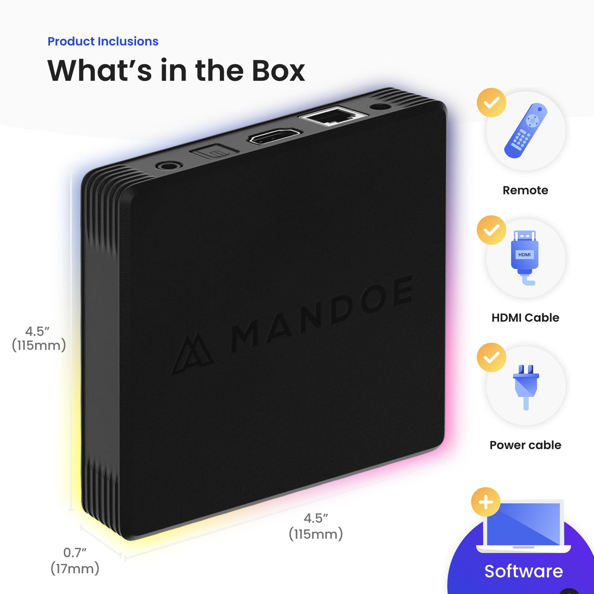 Digital Signage Player by Mandoe – Easy Setup, AI Template Creation, Premium Templates for Restaurants, Retail, and Business Displays