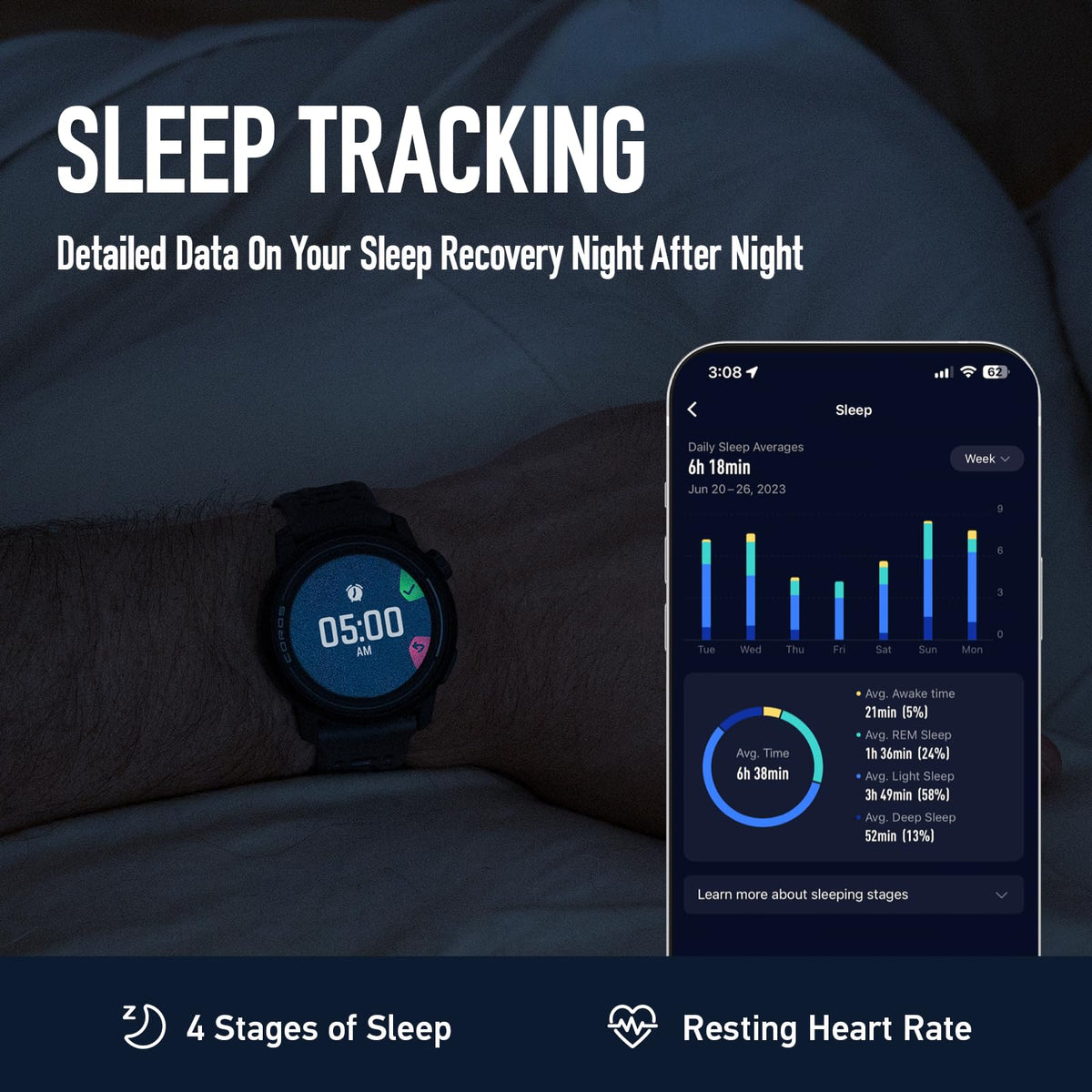 COROS PACE 3 GPS Sport Watch– Lightweight, Comfortable Running Watch, 17-Day Battery Life, Accurate GPS, Heart Rate Monitor, Navigation, Sleep Tracking, Training Plan, Run, Bike, and Ski-Black silicon