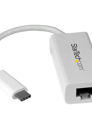 StarTech.com USB-C to Gigabit Ethernet Adapter - White - Thunderbolt 3 / 4 Compatible - Windows & Mac - RJ45 LAN Network Converter (US1GC30W)