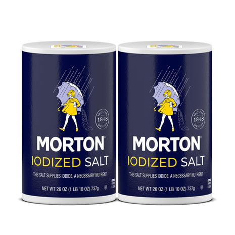 Morton Iodized Salt, All Purpose, (26 oz), 2 Pack   All Purpose, Perfect for Cooking & Table Use