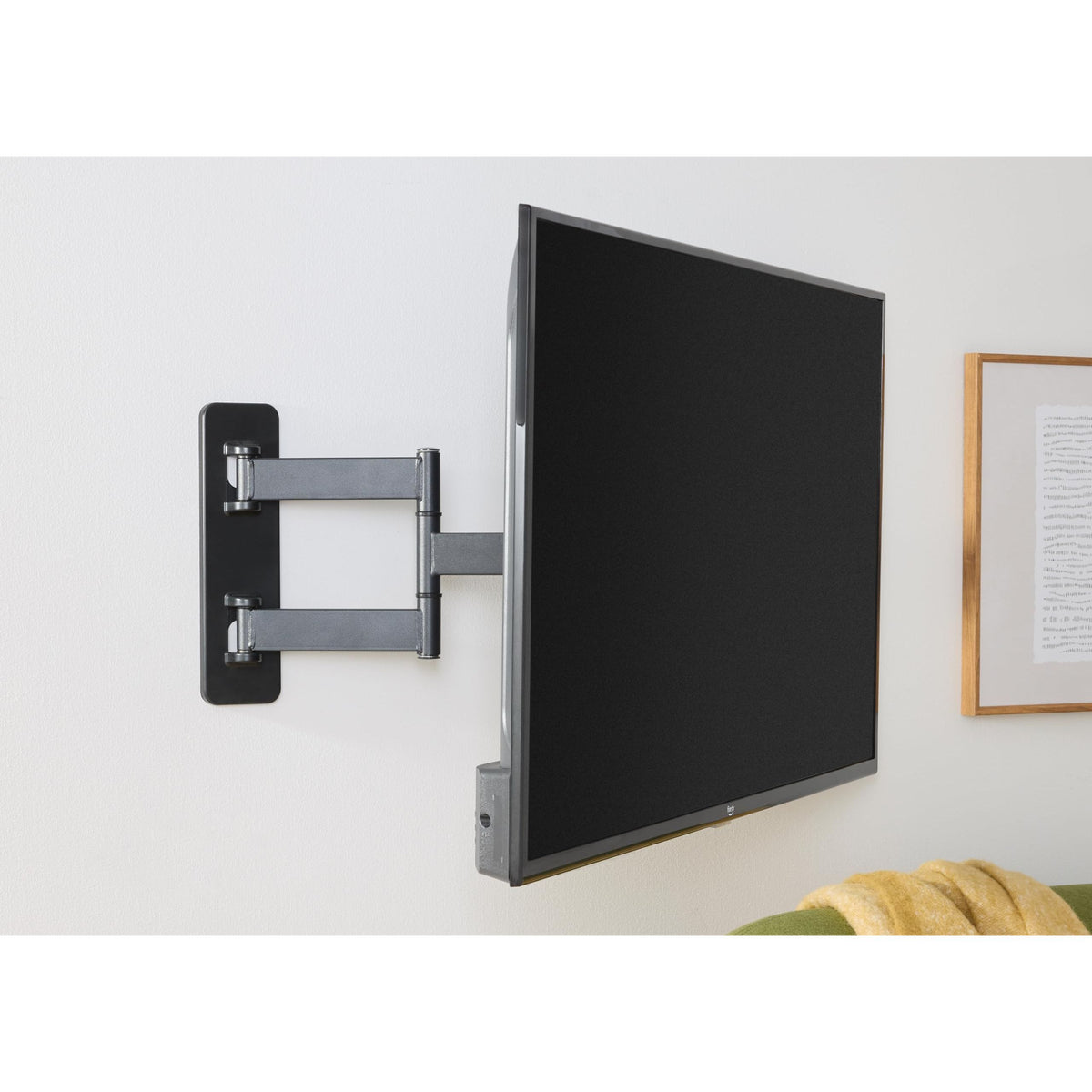 Amazon Basics Full Motion Articulating TV Monitor Wall Mount for 26" to 55" TVs and Flat Panels up to 80 Lbs, Black