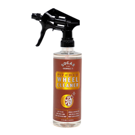 SOCAR Pit Crew Wheel Cleaner - 16 fl oz Removes Brake Dust, Road Dirt, Grime. Professional Strength Powerful Formula. Safe for Aluminum, Chrome, Alloy Wheels, Brake Components