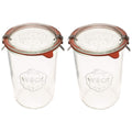 Weck Canning Jars 743-28.7 fl. oz Weck Mold Jars made of Transparent Glass - Eco-Friendly Canning Jar - Storage for Food, Yogurt with Air Tight Seal & Lid - 3/4 Liter Tall Jars Set - Set of (2 Jars)
