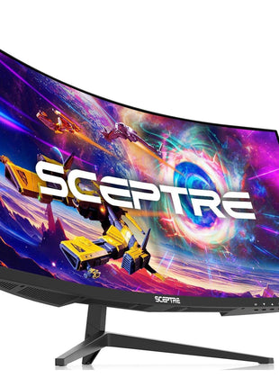 Sceptre 30-inch Curved Gaming Monitor 21:9 2560x1080 Ultra Wide/ Slim HDMI DisplayPort up to 200Hz Build-in Speakers, Metal Black (C305B-200UN1) | 30 Va 1800r Curved 2560x1080 Panel, Up to 200hz, 3×hdmi Plus Displayport, 2×3w Speakers, 5ms, Vesa 75x75
