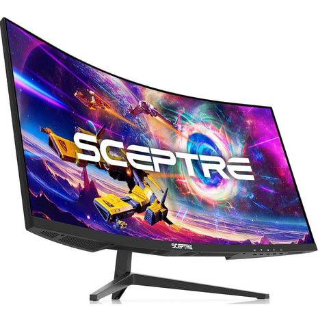 Sceptre 30-inch Curved Gaming Monitor 21:9 2560x1080 Ultra Wide/ Slim HDMI DisplayPort up to 200Hz Build-in Speakers, Metal Black (C305B-200UN1) | 30 Va 1800r Curved 2560x1080 Panel, Up to 200hz, 3×hdmi Plus Displayport, 2×3w Speakers, 5ms, Vesa 75x75