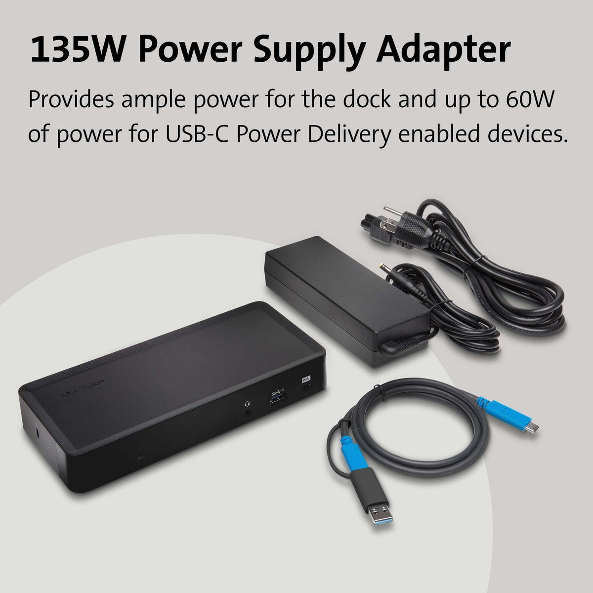 Kensington SD4700P Displaylink Docking Station – Dual Display for Any MacBook M1/M2/M3/M4 or Windows; 60W Power Delivery; TAA Compliant (K38240NA)