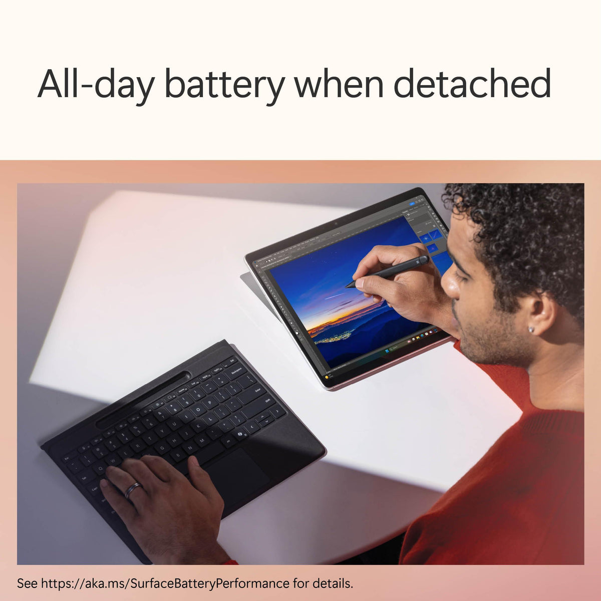 Microsoft Surface Pro Flex Keyboard with Pen Storage Alcantara Keyboard for Surface Pro Copilot+ (11th Edition), Pro 9 and 8, Windows 11 Copilot+ PC, Black