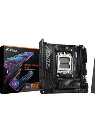 GIGABYTE B850I AORUS PRO AMD AM5 Mini-ITX Motherboard, Support AMD Ryzen 9000/8000/7000 Series, DDR5, 8+2+1 Power Phase, 2X M.2, PCIe 5.0, USB-C, WIFI7, 2.5GbE LAN, EZ-Latch, 5-Year Warranty