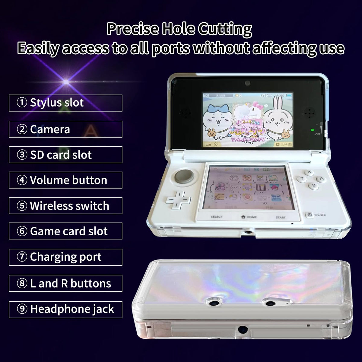 OSTENT Hard Crystal Case Clear Skin Cover Shell for Nintendo 3DS