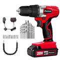 AVID POWER 20V MAX Lithium lon Cordless Drill Set, Power Drill Kit with Battery and Charger, 3/8-Inch Keyless Chuck, Variable Speed, 16 Position and 22pcs Drill Bits (Red)