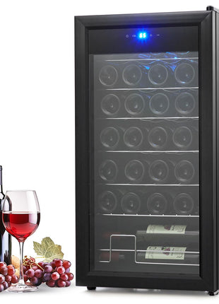 Garvee Wine Fridge 28-bottle, Wine Cooler Refrigerator, Stainless Steel Cabinet Temperature Control 40-66°F Mini Wine Cellar for Home, Office, Bar