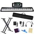 88 Key Digital Piano Electric Keyboard, 88 Key Keyboard Piano for for Beginner, with Power Adapter, Sustain Pedal, Stand, Bluetooth