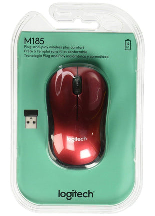 Logitech M185 Wireless Mouse, Red 910 – 003635 [parallel import goods]