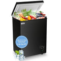 Chest Freezer Small Deep Freezer WANAI 3.5 Cu.Ft Mini Freezer Black Free-Standing Top Door Freezer Adjustable 7 Thermostat and Removable Basket Open Deep Freezer Apartment Kitchen, Black