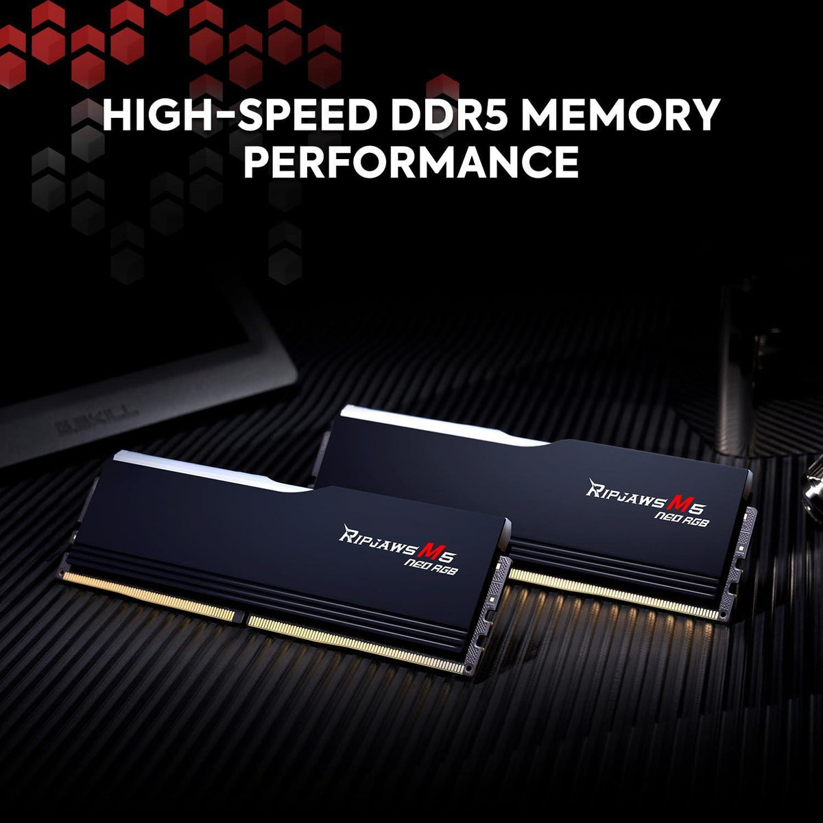 G.SKILL Ripjaws M5 Neo RGB Series (AMD Expo) DDR5 RAM 32GB (2x16GB) 6000MT/s CL36-48-48-96 1.25V Desktop Computer Memory UDIMM - Matte White (F5-6000J3648D16GX2-RM5NRW)
