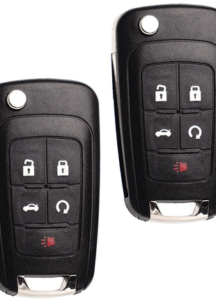 MechanMagic Flip Key Fob Replacement Fits for Chevy Equinox Camaro 2010-2019 Cruze Malibu Impala Sonic GMC Terrain Buick Lacrosse Regal Verano Encore Keyless Entry Remote Control 2 Sets