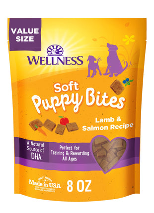 Wellness Puppy Treats, Natural, Training Treat, Grain Free, Soft Lamb & Salmon (8 Ounce Bag)