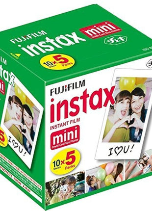 Fujifilm Instax Mini Instant Film, 10 Sheets x 5 Packs (Total 50 Shoots)