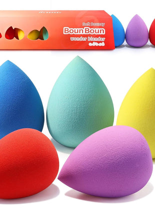 BEAKEY Makeup Sponge Set 5 Pack Micro Porous Low Absorption Soft Latex Free Foundation Beauty Sponges & Blenders for Powder Cream