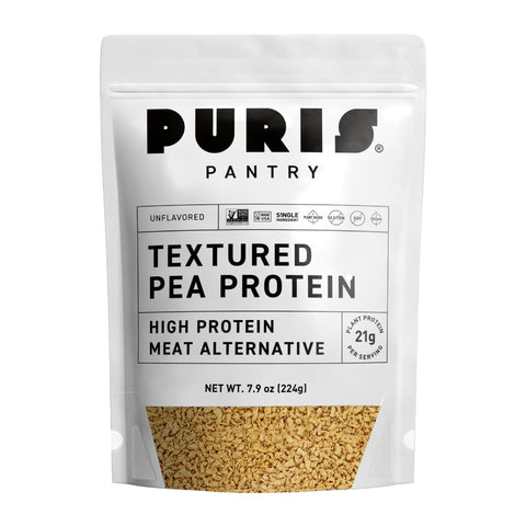 PURIS Pantry Textured Pea Protein, Unflavored Meatless Vegetable Crumbles, Soy Free, Shelf-Stable, Gluten Free, 21g of Protein, Plant-Based Vegan Meat Substitute, Equivalent to 1.5 Pounds Ground Beef