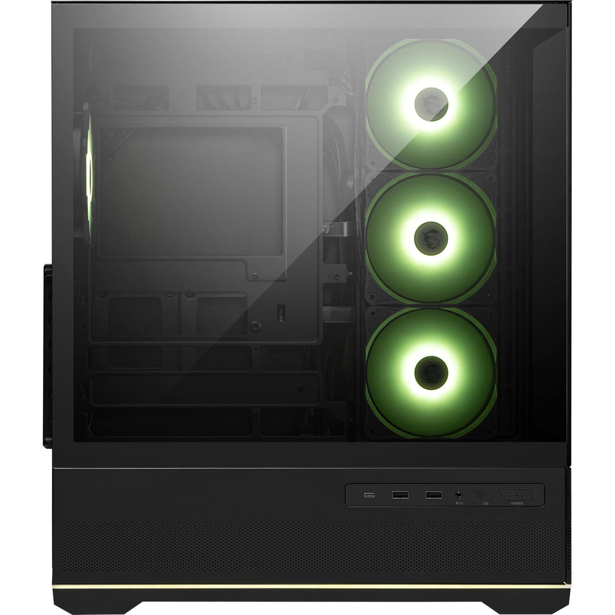 MSI MAG PANO 110R PZ - Mid-Tower Gaming PC Case - Tempered Glass Side Panel - 3 x 120mm ARGB Fans - Liquid Cooling Support up to 360mm Radiator - Mesh Panel for Optimized Airflow