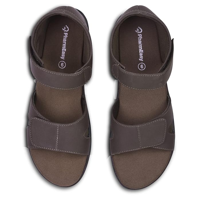 PharmEasy Ortho Care Women Orthopedic & Diabetic Sandals | Extra Soft & Light weight (Brown)