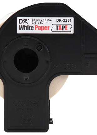 Brother Genuine DK-22513PK Continuous Length Replacement Labels, Black/Red Label on White Paper Tape, Engineered with Excellence, 2.4" x 50 feet, (3) Rolls per Box (DK22513PK)