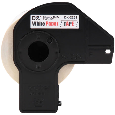 Brother Genuine DK-22513PK Continuous Length Replacement Labels, Black/Red Label on White Paper Tape, Engineered with Excellence, 2.4" x 50 feet, (3) Rolls per Box (DK22513PK)