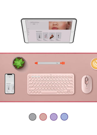 Logitech Desk Mat - Studio Series, Multifunctional Large Desk Pad, Extended Mouse Mat, Office Desk Protector with Anti-Slip Base, Spill-Resistant Durable Design, in Darker Rose