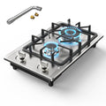Gas Stove 2 Burner, Propane Cooktop 12 inch, Nafewin Portable Gas Cooktop Stainless Steel Stove Burner with Thermocouple Protection, Lpg/Ng Dual Fuel Built-in Hob for Apartments, Outdoor, Rvs