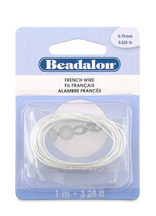 Beadalon French Wire, 0.70 mm / .028 in, Silver Plated, 1 Meter