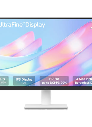 LG 27US500-W Ultrafine Monitor 27-Inch 4K UHD (3840x2160) HDR10 IPS Borderless Design Reader Mode Flicker Safe Switch App HDMI DisplayPort - White