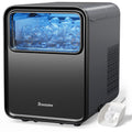 BREEZOME Ice Maker Countertop, Self-Cleaning Ice Machine, 9 Cubes in 6 Mins, 26.5lbs in 24Hrs, Compact Ice Maker with Basket & Scoop, Quiet Operation, 2 Sizes of Bullet Ice for Home Kitchen Camping RV
