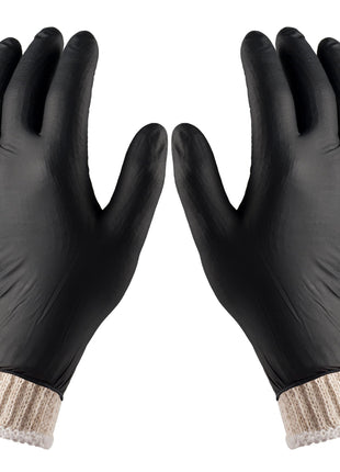 Nechtik BBQ Gloves - Disposable with 4 Cotton Liners and 100 Black Nitrile Gloves - Machine Washable, Powder Free, Latex Free