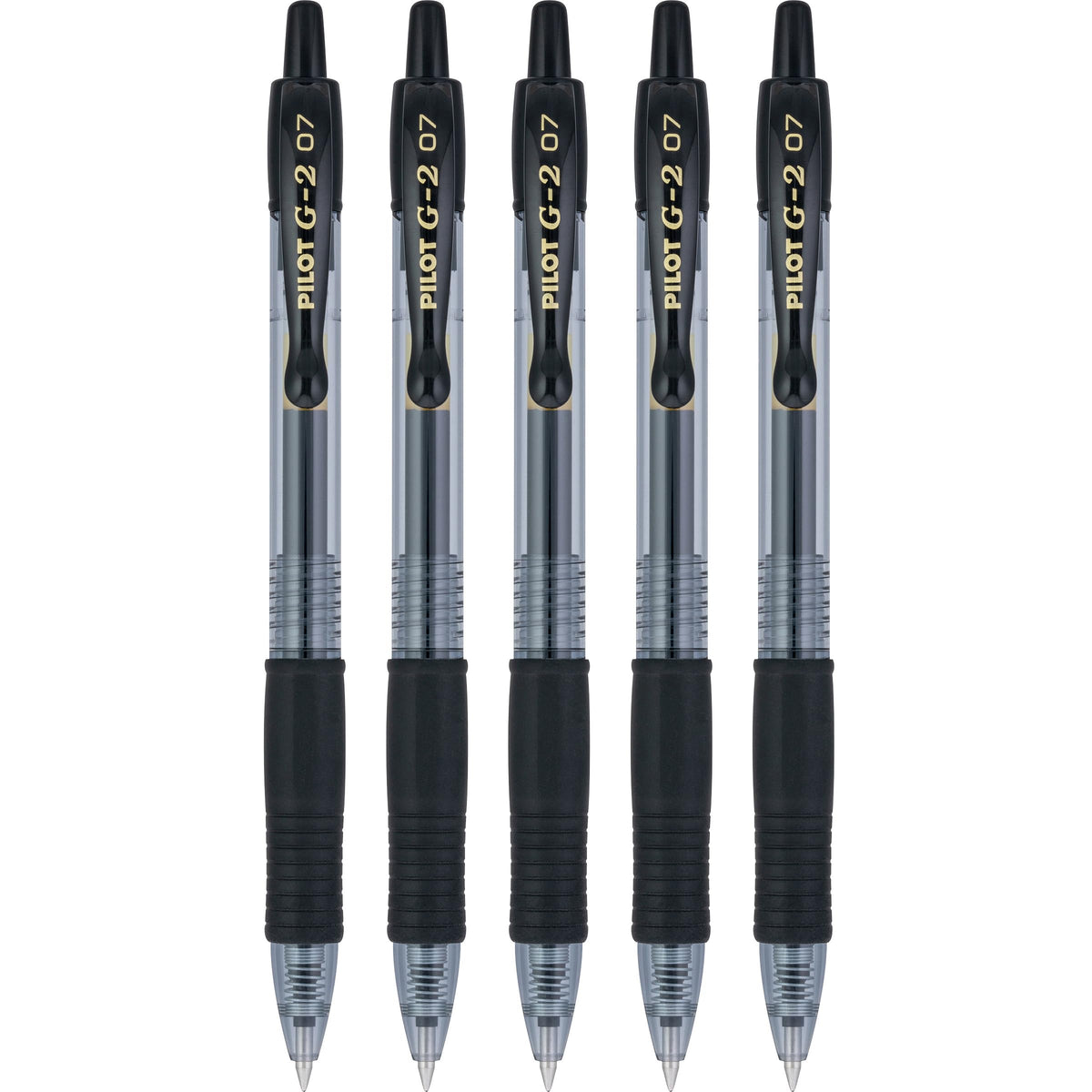 Pilot G2 Premium Gel Roller Pens 0.7, Fine Point Smooth Writing Pens Black, Pack of 5