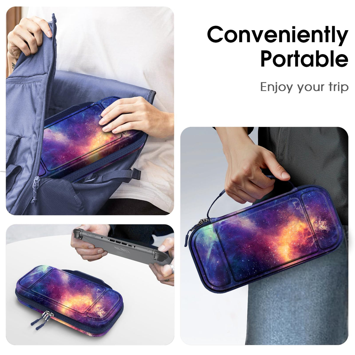 Fintie Carrying Case for Nintendo Switch 2 (2025), Shockproof Hard Shell Switch 2 Case, Protective Cover Portable Travel Bag with Game Card Slots & Inner Pocket for Accessories, Galaxy