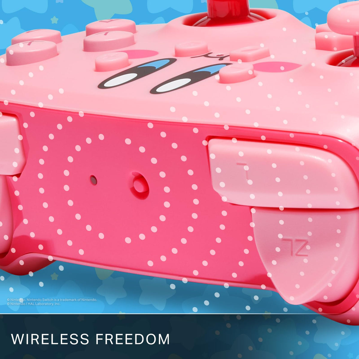 PowerA Wireless Controller for Nintendo Switch - Kirby Mouthful, Switch Lite/Switch-OLED Model, Nintendo Switch 2, AA Battery Powered (Battery Included), Bluetooth, Motion Controls, Officially Licensed