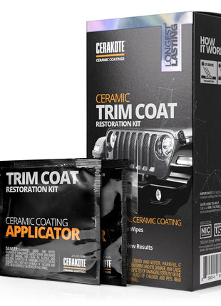 CERAKOTE? Ceramic Trim Coat Kit - Quick Plastic Trim Restorer - Ceramic Coating Guaranteed Restoration to Last Over 200 Washes ??A Ceramic Coating, Not a Dressing