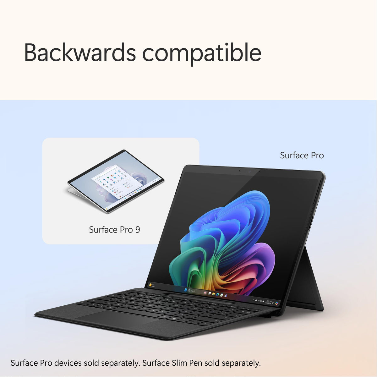 Microsoft Surface Pro Flex Keyboard with Pen Storage Alcantara Keyboard for Surface Pro Copilot+ (11th Edition), Pro 9 and 8, Windows 11 Copilot+ PC, Black