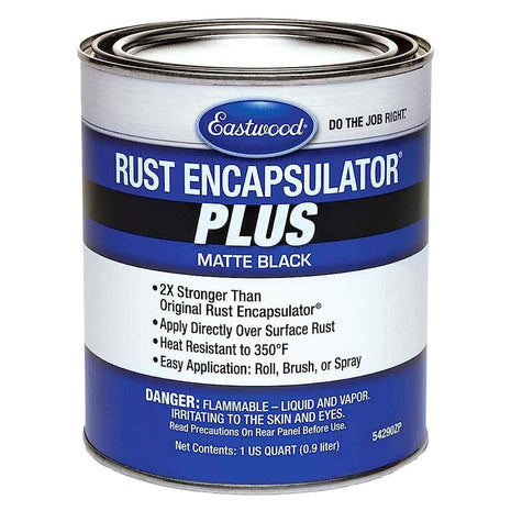 Eastwood Matte Black Rust Encapsulator Plus | Long Lasting Durable Finish 1 Coat Maximum Rust Protection | Heat Resistance up to 350 degrees Fahrenheit | 1 Quart, Matte Black