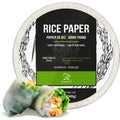 Soeos Rice Paper, White Rice Paper Wrappers, 1 Pack, 34 Sheets-Fresh Spring Roll Wrappers & Dumplings, Non-GMO, Gluten-Free, Low Carb, Vietnamese Rice Wraps (Round, 22cm)