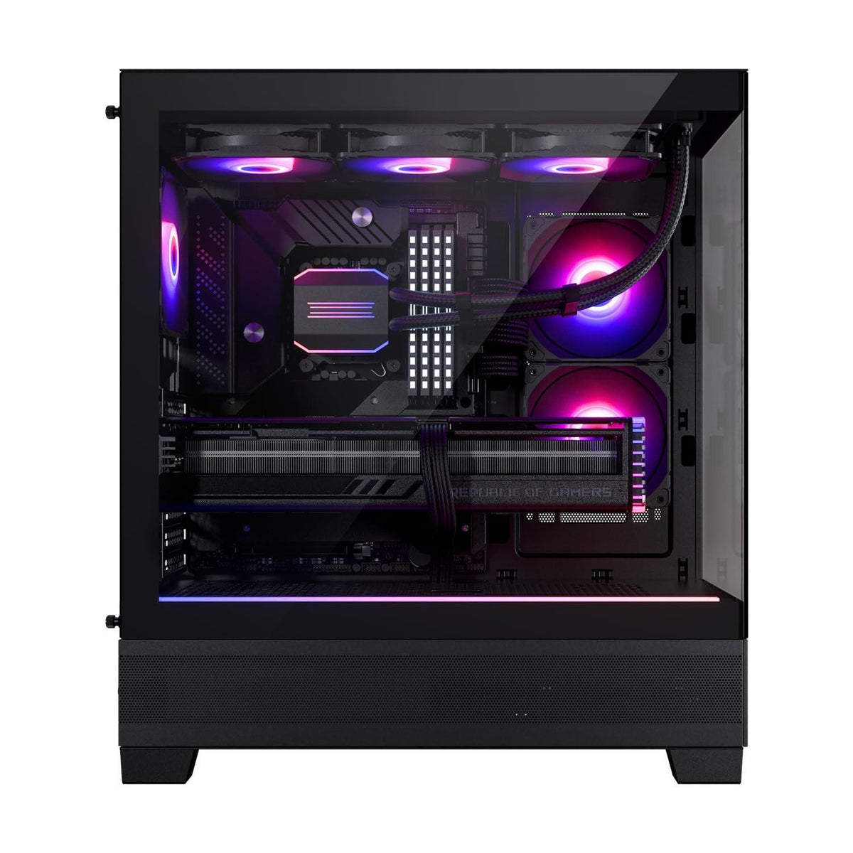 Phanteks XT View, Mid-Tower Gaming Chassis, Tempered Glass Front and Side Window, USB-C 3.2 Gen2, 3X M25-120 D-RGB Fans Included (Black)