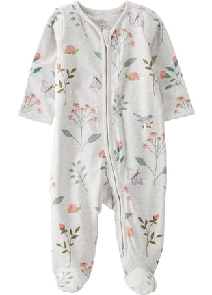 little planet by carter's unisex-baby Sleep and Play made with Organic Cotton, Botanical Butterfly Print, 3M