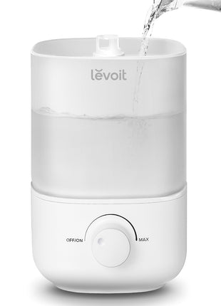 Levoit Top Fill Humidifiers for Bedroom, 2.5L Tank for Large Room, 28dB | Easy to Fill & Clean, Quiet Cool Mist Air Humidifier for Home Baby Nursery & Plants, Auto Shut-off for Safety, 25H Lasting