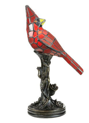 RIVER OF GOODS Stained Glass Bird Accent Lamp - 8" W x 13.5" H - Tiffany Style Table Lamps for Home, Office Desk, Bedroom, Nightstand - Blue Jay Decor