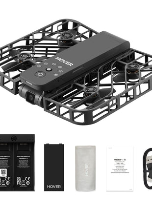 HOVERAir X1 Drone with Camera, Follow-me Drone with Self-Flying Mode | Foldable Mini Drone with HDR Video Capture, Palm Takeoff, Intelligent Flight Paths, Hands-Free Control Black (Combo)