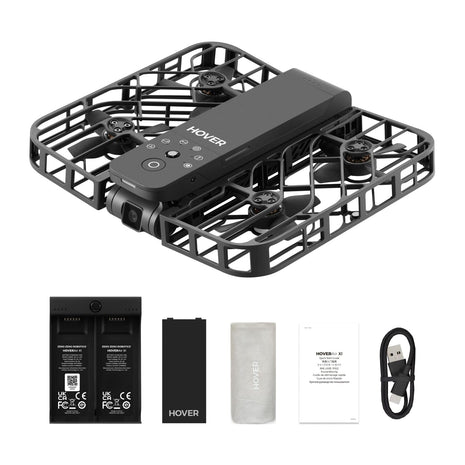 HOVERAir X1 Drone with Camera, Follow-me Drone with Self-Flying Mode | Foldable Mini Drone with HDR Video Capture, Palm Takeoff, Intelligent Flight Paths, Hands-Free Control Black (Combo)