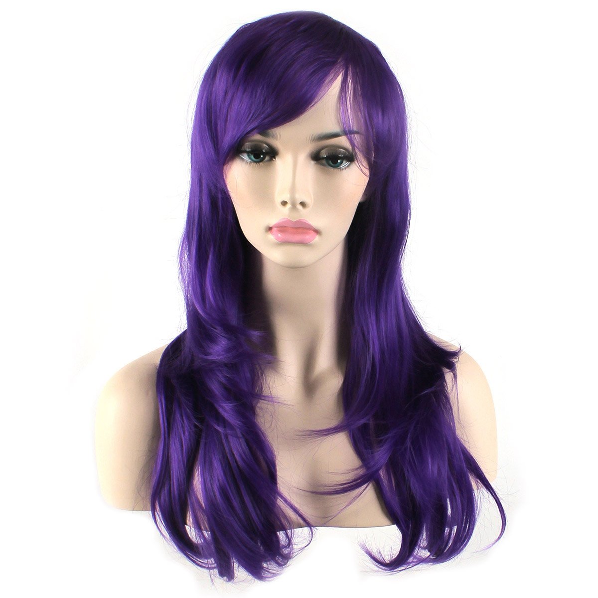 Akstore 28 inch Fashion Wigs Long Wavy Curly Hair Cosplay Wig (Purple)