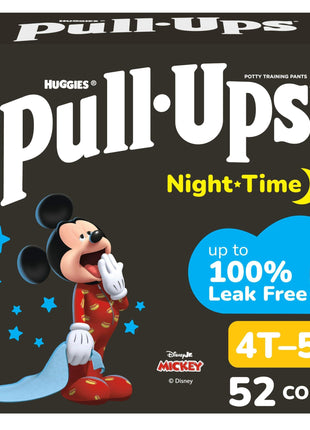 Pull-Ups Boys' Night-Time Potty Training Pants, Size 4T-5T Overnight Training Underwear (38-50 lbs), 52 Ct